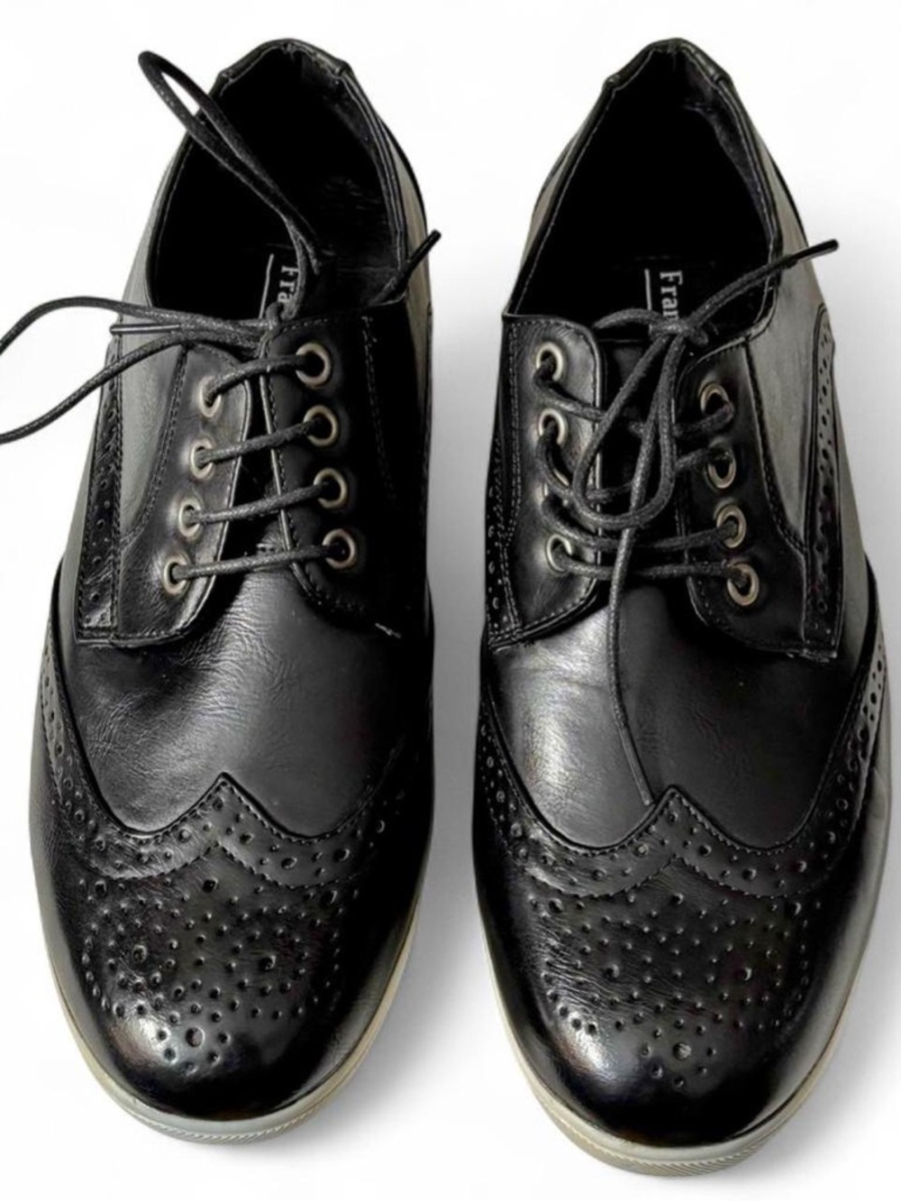 Franco Vanucci Wingtip Derby Sneaker Hybrid Black/Cream Men’s 8.5